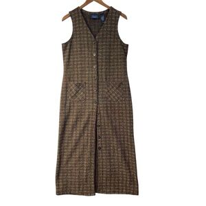 Women's Brown Tweed Vest